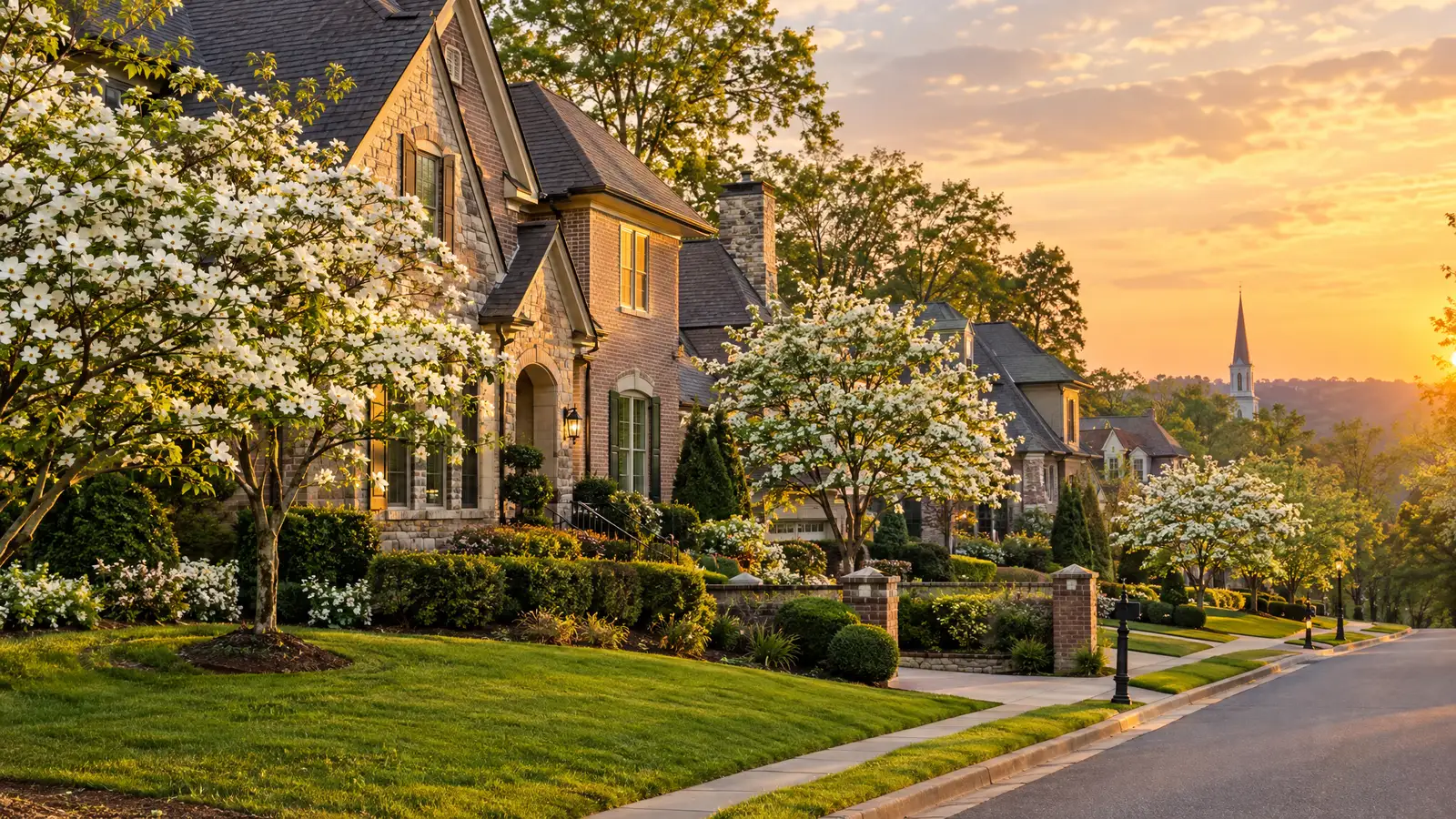 A neighborhood scene from Brentwood, TN