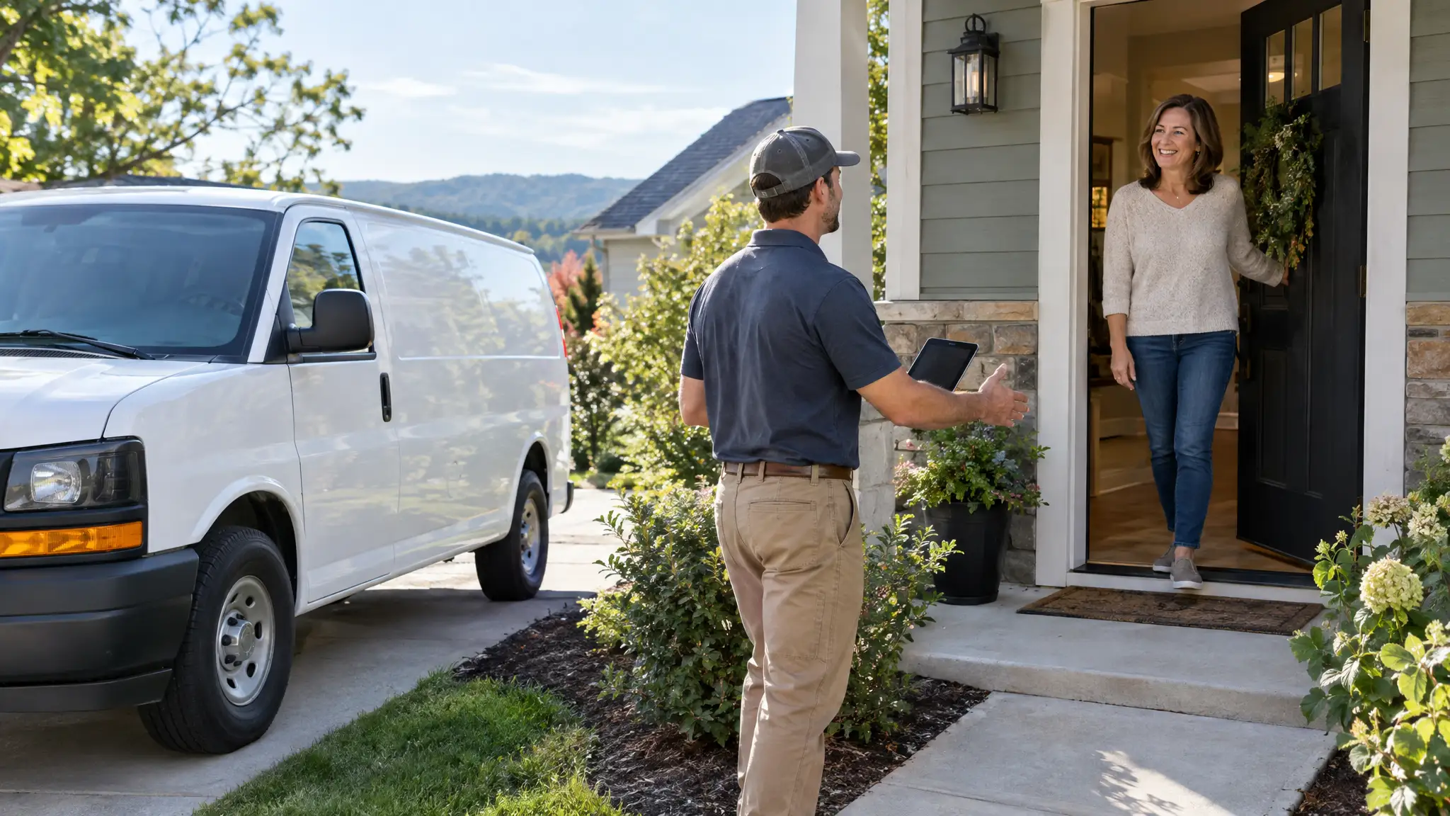 A dispatcher matching one request with one contractor